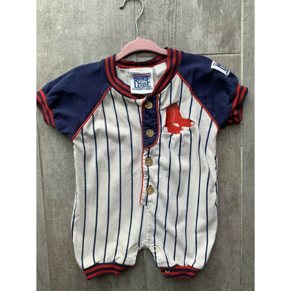 Rookie League Mighty Mac Vintage Baby Boston Red Sox Romper Jumpsuit 12 Months